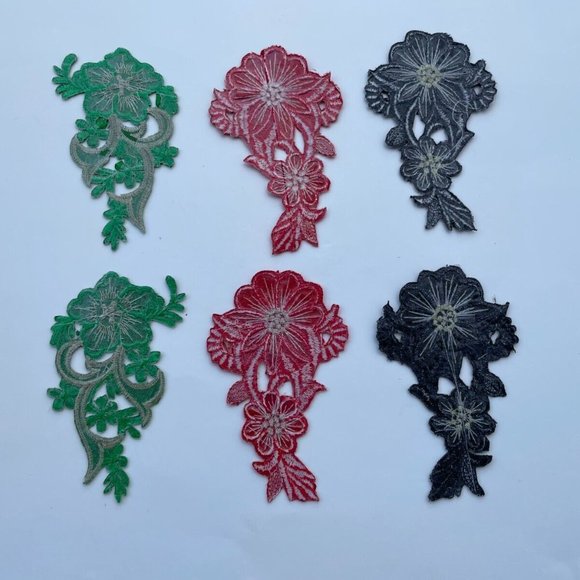 Iron On Embroidery Patches Flower Multi Color Patches Lot of 6 - Picture 6 of 7